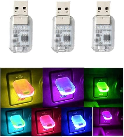 Yih Vane 3pcs Mini Usb Led Lichter Touch Und Sprachsteuerung Auto Led Innenbeleuchtung Fur Computer Auto Amazon De Auto