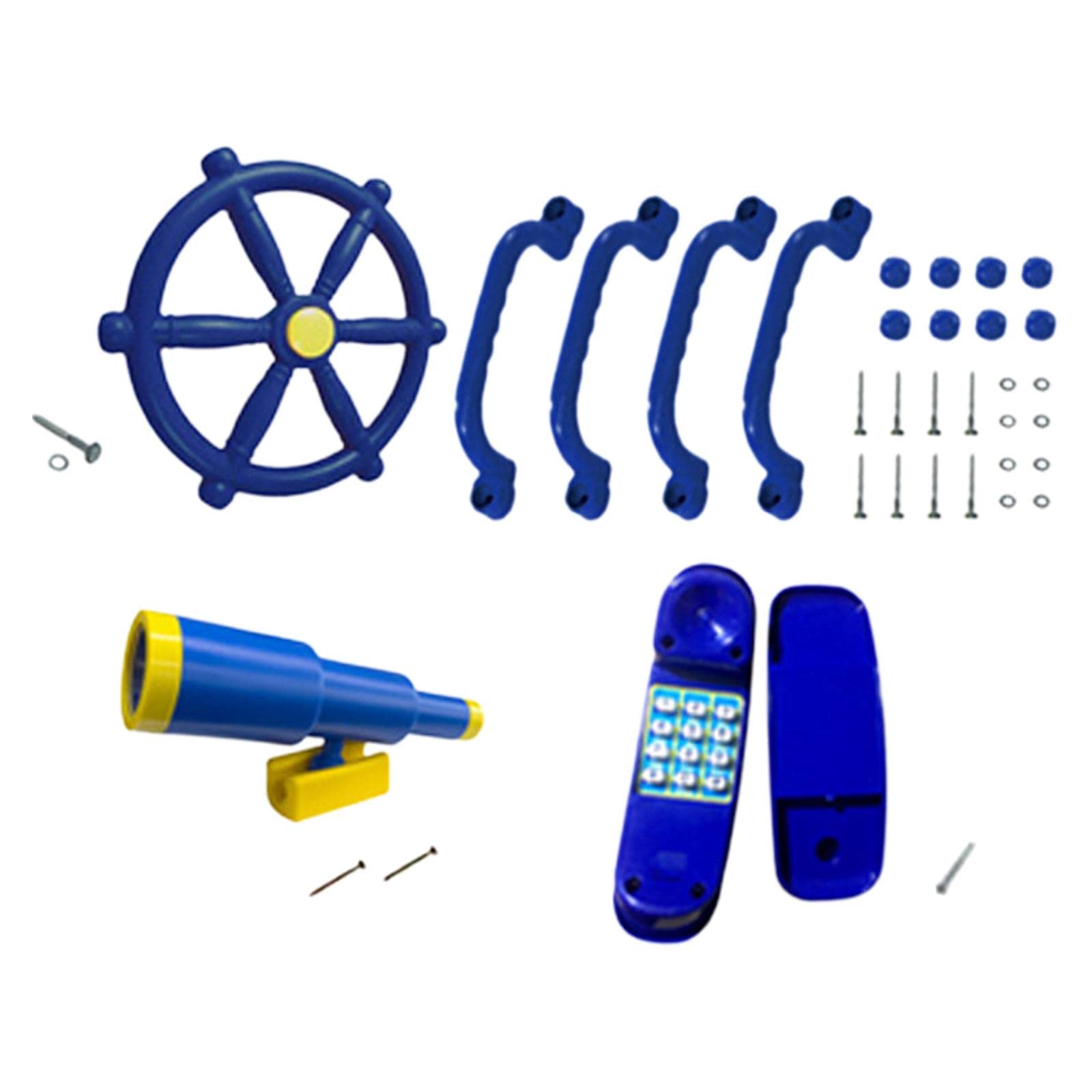 Luwecf Outdoor Garden Toy Playground Toy Set Kids Play House Accessories Outdoor Tree House Accessories Telescope Steering Wheel for Playground Treehouse for Kids Children Boys Girls Gift, style B