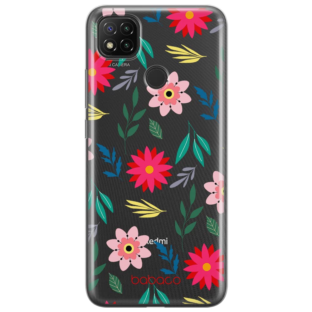 Babaco ERT GROUP mobile phone case for Xiaomi REDMI 9C original and officially Licensed pattern Flowers 010 optimally adapted to the shape of the mobile phone, partially transparent
