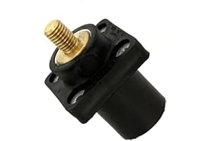 Leviton 16-Series Taper Nose, Male, Panel Receptacle, 90-Degree, Threaded Stud, Cam-Type Connector, 16R23-UE, Black