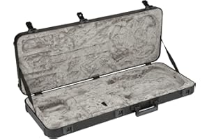 Fender Stratocaster Hard Case with TSA Lock, Telecaster Guitar Case, Deluxe Molded, Black