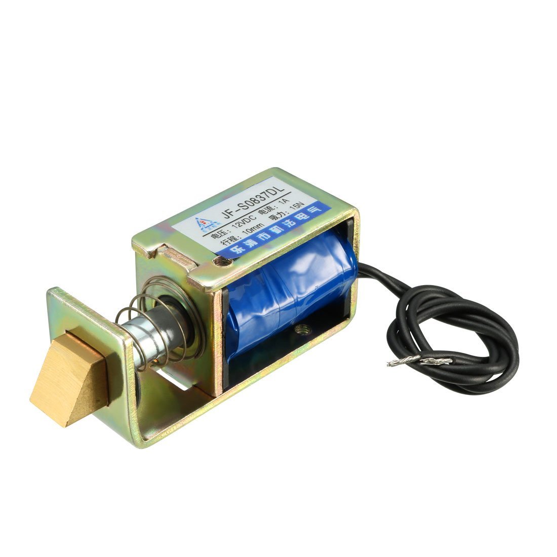 sourcingmap 15N 10mm Stroke Pull Type Solenoid Electromagnet Open Frame Linear Motion JF-S0837DL
