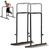 VEVOR Dip Bars, 440 lbs Capacity, Heave Duty Dip Stand Station with Adjustable Height, Fitness Workout Dip Bar Station Stabilizer Parallette Push Up Stand, Parallel Bars for Strength Training Home Gym