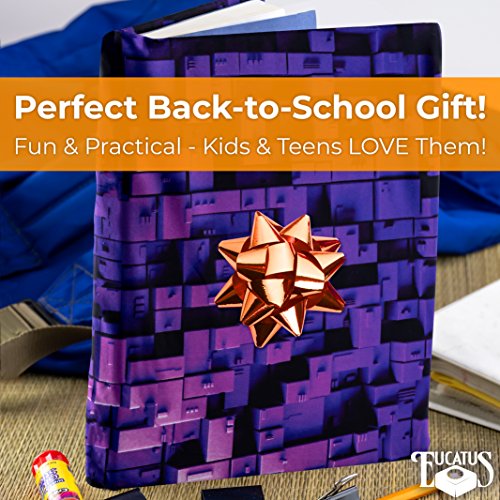 image for Eucatus Jumbo, Stretchable Book Cover Geometric Shape 3 Pack. Fits Mos