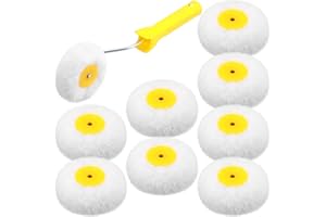 Leumoi 10 Pieces Corner Paint Roller Kit Including 9 Pcs Drywall Corner Tool 3 Inch Paint Roller, 12 Inch Handle for Drywall Mud Application(White)