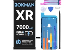 bokman for iPhone XR Battery Replacement, High Capacity 7000mAh Li-ion Polymer Battery with All Tool Kits