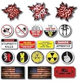 1 Set (20 pcs) Hard Hat, Tool Box Stickers, Prank Brain | 100% PVC ! Funny Stickers