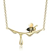 CUOKA MIRACLE Bee Necklaces for Women 925 Sterling Silver Honey Bee Pendant Necklace Animal Jewelry Lovely Gift for Friends Lover Wife