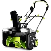 Snow Blower:15A Motor, 20-Inch Electric Snow Blower, Electric Snow Shovel with 25ft Throwing Distance, Dual LED Lights, 3300r
