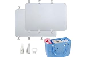 WADY 2PCS Divider Tray - Lightweight Divider Insert with 3 Hooks and 12 Plastic Clips, Portable Snack & Essentials Tray for B