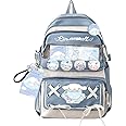Festa Park Cute Cool Backpack for Teens Girls, Ita Bag Kawaii Backpack with Kawaii Pins Accessories for Christmas Gifts (Blue)…