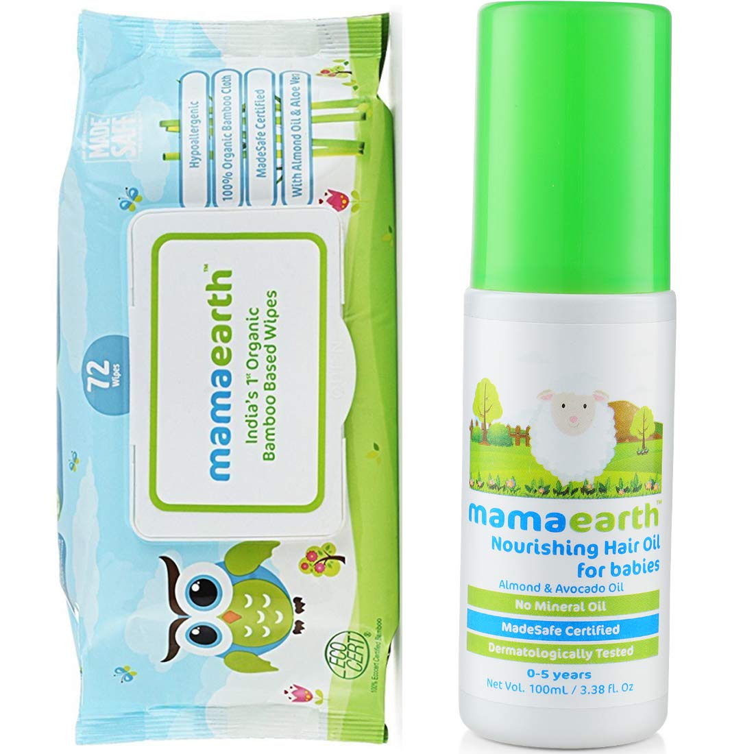 Mamaearth Organic Bamboo Based Baby Wipes 72 Pcs And Nourishing