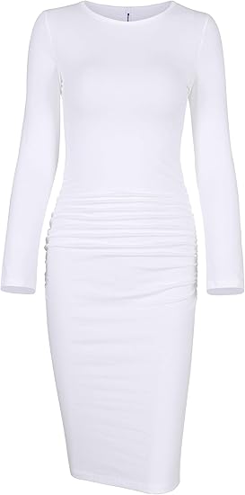 white sheath midi dress