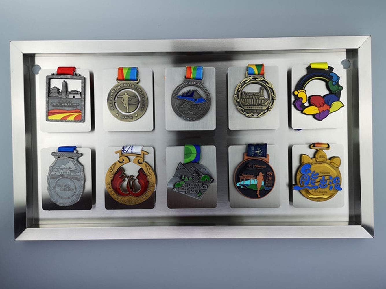 Amazon Co Jp 戦争 軍事 スポーツメダル メダルケース メダルディスプレイケースを表示するための画像フレーミングダイレクトシルバー3dディープボックスフレーム ホーム キッチン