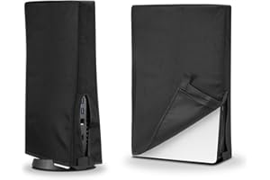 T Tersely Dust Cover for PS5 Console Anti-Scratch Dust Sleeve Guard Cover Skin Ultra Soft Protective Case with Cable Port for Sony PlayStation 5 Digital Edition & Regular Edition (Black)