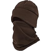 CYPERROCK Winter Beanie Hat Scarf Set with Ear Flaps for Men Women Knit Fleece Lined Skull Cap Windproof Neck Warmer Gaiter Coffee