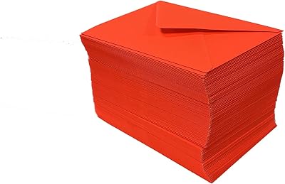 Craft UK 2378-200 C6 Red Neon Envelopes 200 Pack 100gsm
