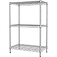 SINGAYE 3 Shelves Storage Wire Shelving Unit Adjustable for Laundry Bathroom Kitchen Office Pantry Room Organizers Closet Metal Garage 11.5" D x 21.5" W x 23" H Silver