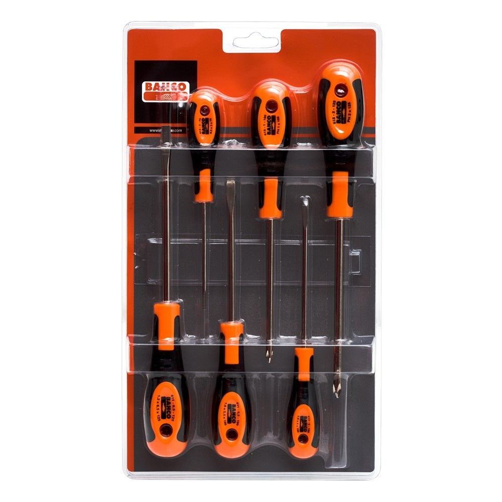 Bahco 606-6 PH/Slotted Screwdriver Set, Multi-Colour, Set of 6 Pieces