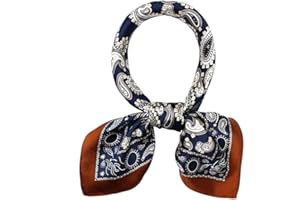 ANDANTINO 100% Real Mulberry Silk Scarf -21'' x 21''- Lightweight Neckerchief –Women Men Small Square Digital Printed Scarves
