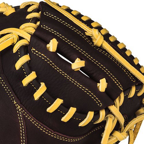 Mizuno Franchise Baseball Catcher's Mitt, Coffee/Silver, 33.5Inch