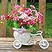 Tricycle Flower Basket SOLEDI Plastic White Bike Flower Vase Storage Container For Party Wedding Living Room Table Home Garden Decoration Random Color