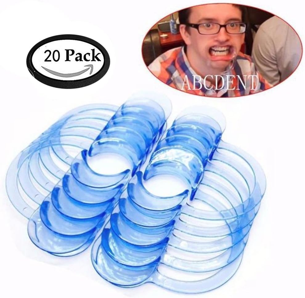 Juliu Dental Cheek Retractor for Speak Out Game ,20pcs C-Shape Teeth Whitening Intraoral Cheek Lip Retractors Mouth Opener,Size M