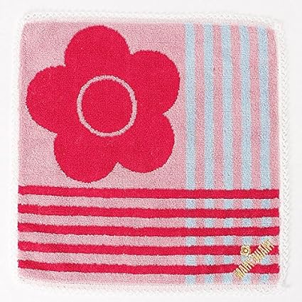 Amazon マリークヮント Mary Quant ビッグデイジークロスストライプミニタオル 90ピンク Mary Quant マリークヮント タオル 通販