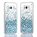 Caka Glitter Case for Galaxy S8 Case Bling Liquid Luxury Fashion Flowing Liquid Floating Sparkle Glitter Girly Girls Women Soft TPU Case for Samsung Galaxy S8 (Blue)