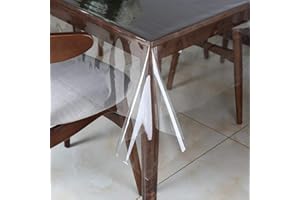 Walrus Clear Vinyl Tablecloth Protector Waterproof/Oil-Proof Plastic Rectangle Transparent Sheet Table Cover 54X84 Inch