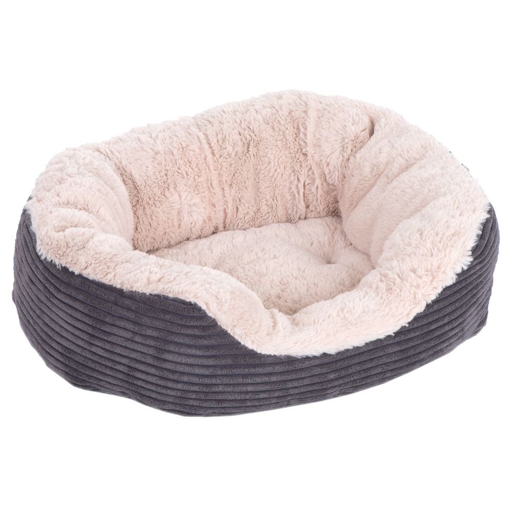 Rosewood Large Dog Bed, Machine Washable, Super Soft and Cosy Plush Dog Bed, Grey and Cream, 81 x 63 x 18 cm (Approximately 32 x 25 x 7 inch), Large