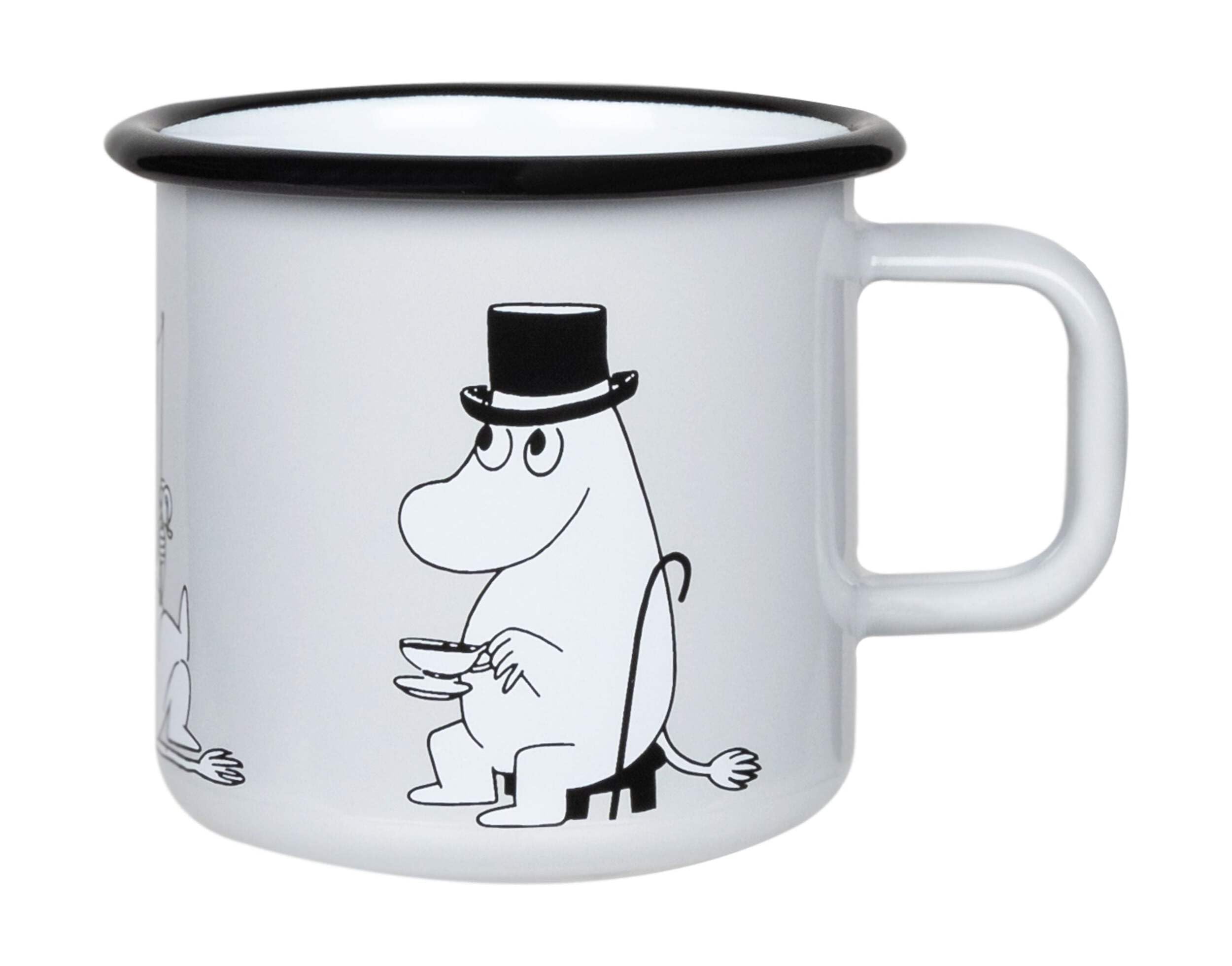 Moomin Enamel Mug Moominpappa Retro Grey 0.37 L Muurla