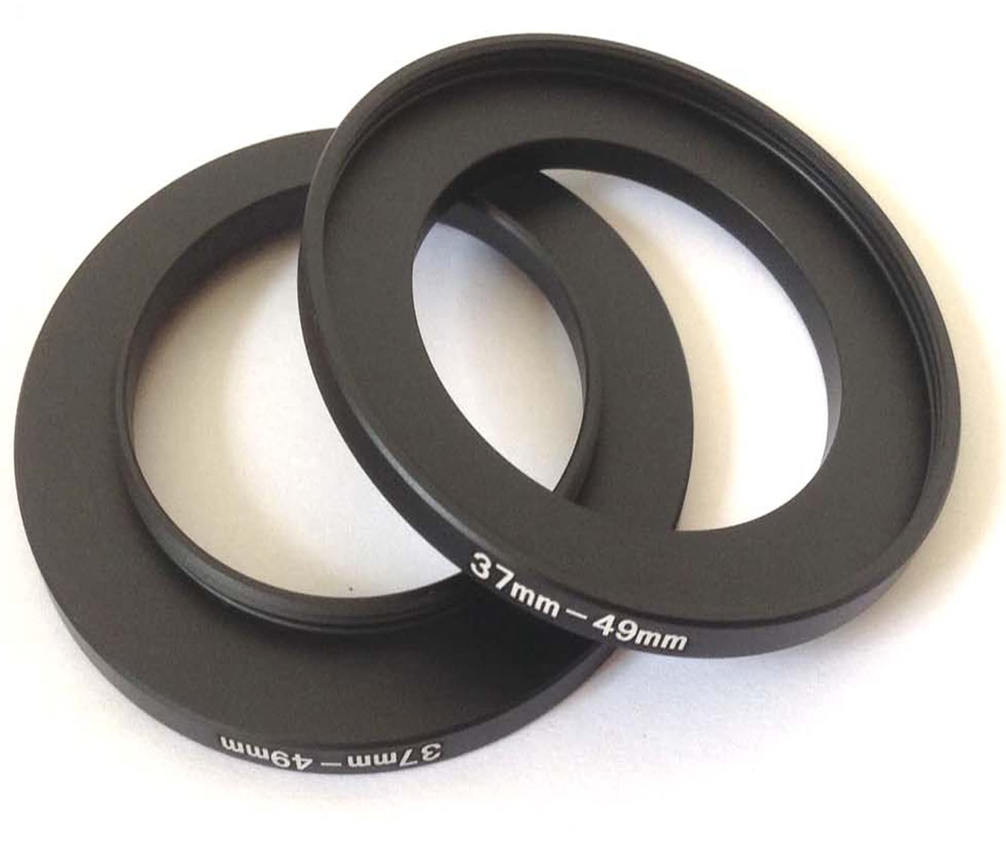 2x Metal 37-49mm Step Up Rings D-SLR Video Camera Lens Connect Size 37mm To 49mm Filter Aperture Connecting Adapter Circle Screws Photo Picture View Fix-ed Connector Photograph Parts Accessories