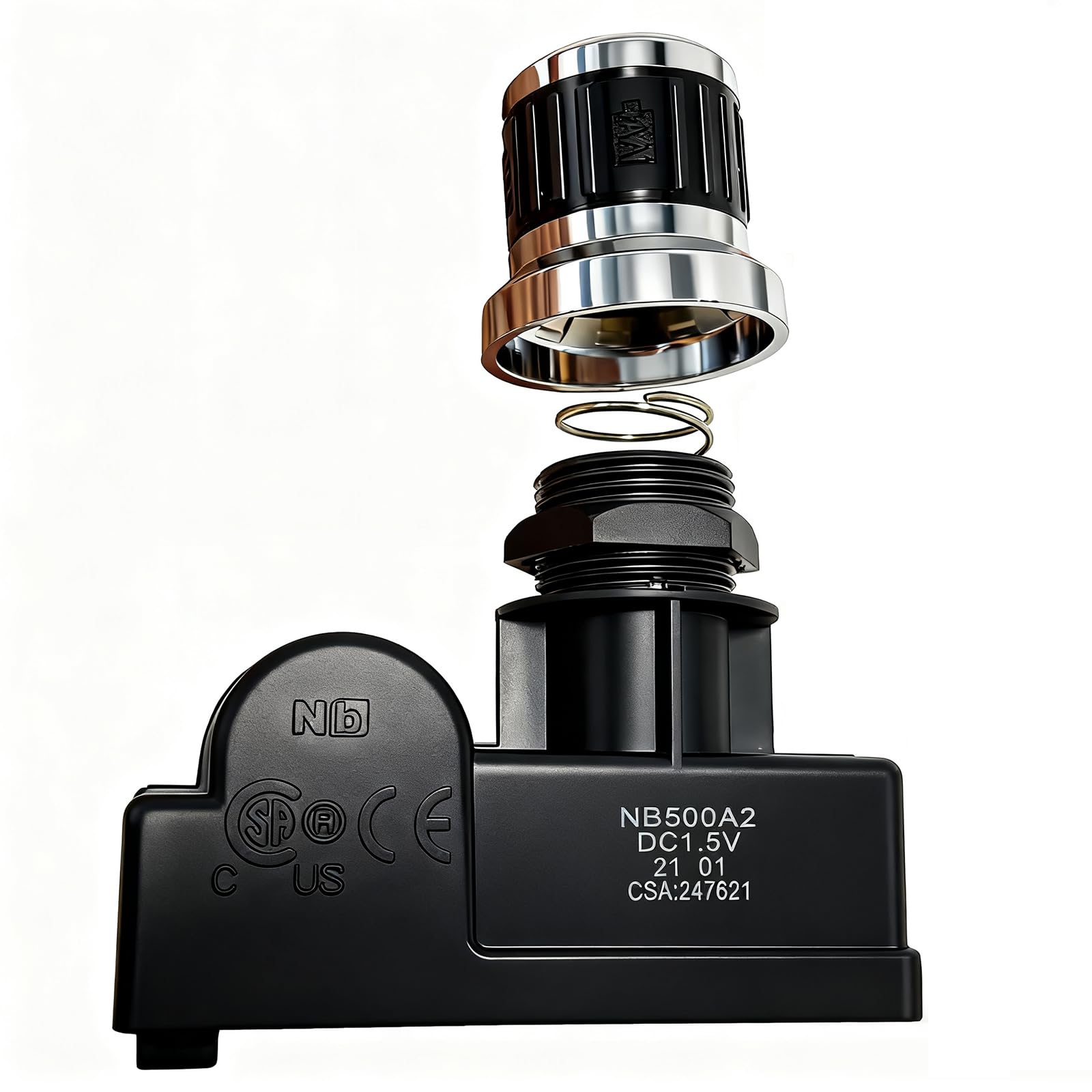 MCAMPAS Universal AA Battery Push Button Igniter - Gas Grill Replacement Compatible with Char-Broil, Nexgrill, Brinkmann, Blackstone Griddle (2 Outlet - Silver)