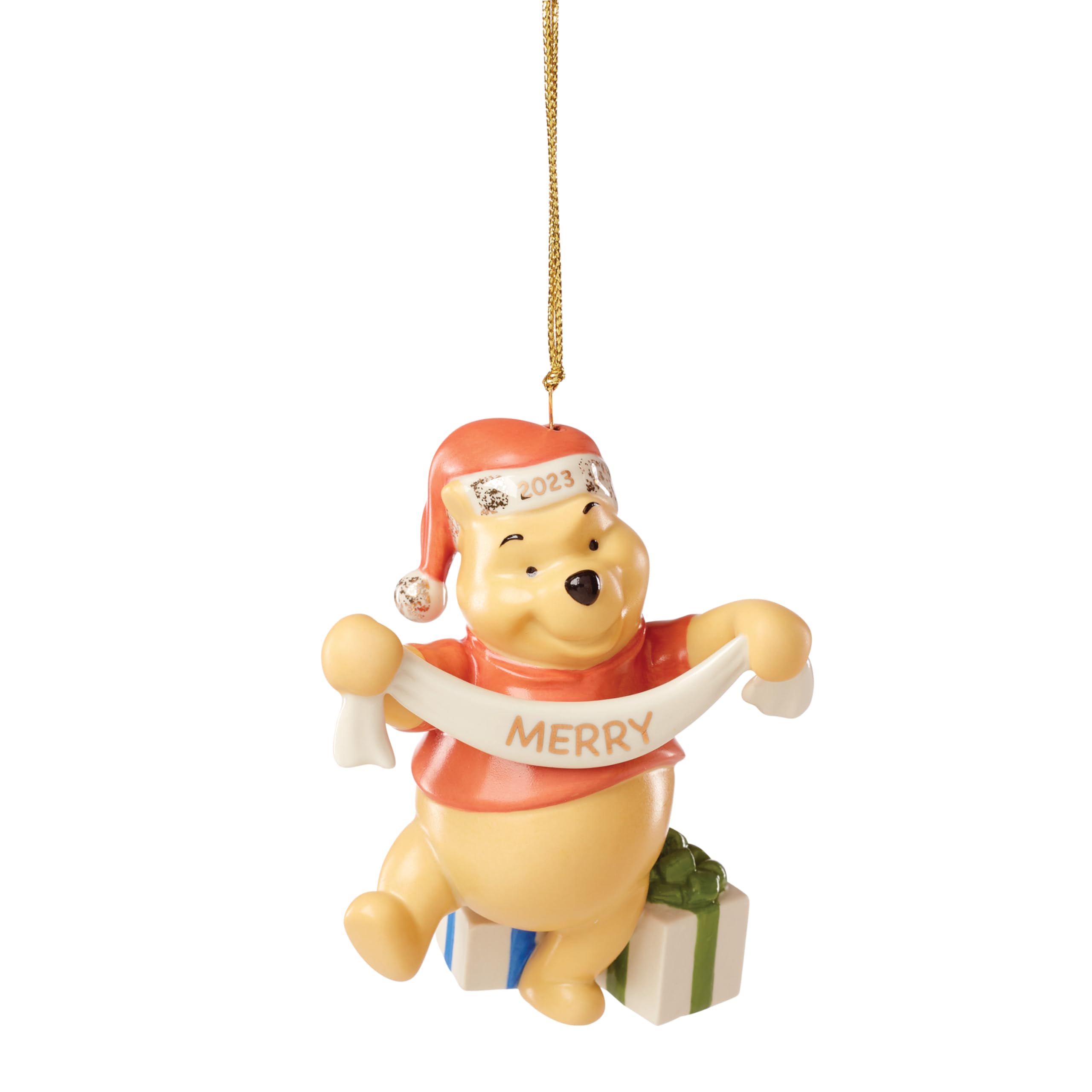 Lenox 2023 Winnie The Pooh Merry Ornament, Porcelain, Multicolor, 0.44