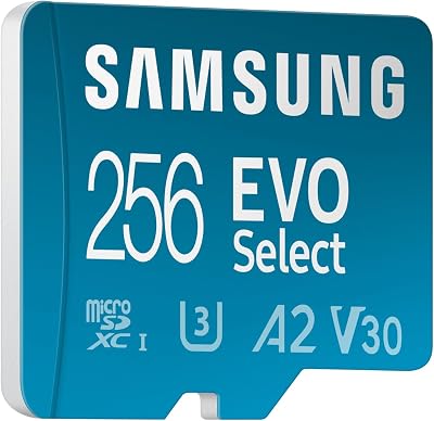 Samsung EVO Select 256GB microSD Card with SD Adapter UHS-I U3 160 MB/s