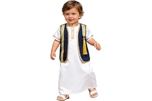 RUNQHUI Infant Boys Kaftan Vest Arabic Islamic Dubai Muslim Waistcoat Arabian Prince Costume Party