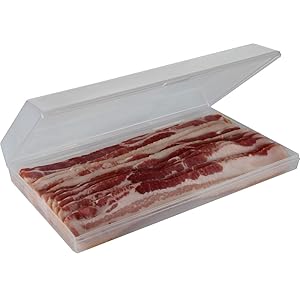 Home-X Bacon Saver, Plastic Bacon Container/Kitchen Meat Saver Storage Container