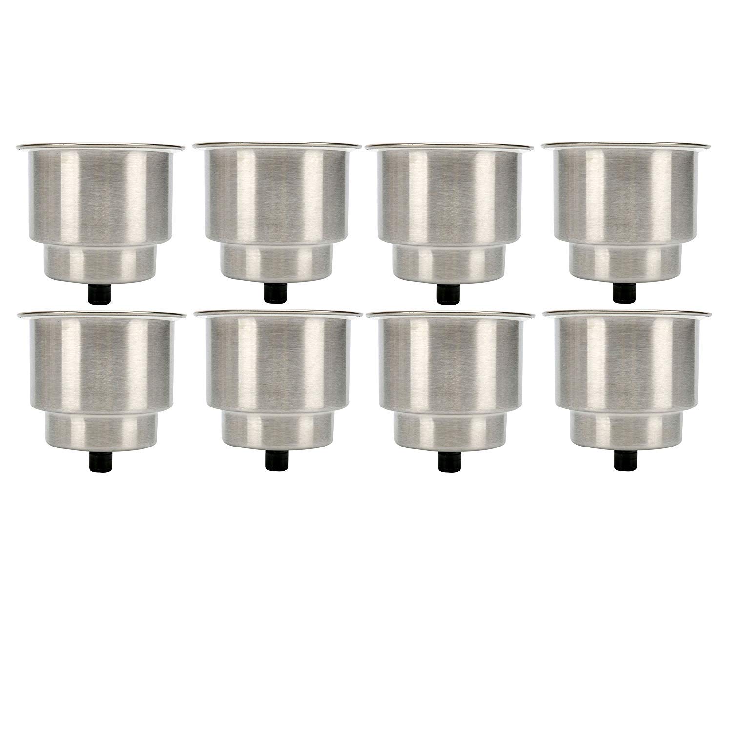 Amarine Made 8pcs Stainless Drink Holder with Drain, Multi-Use Boat Cup Holders