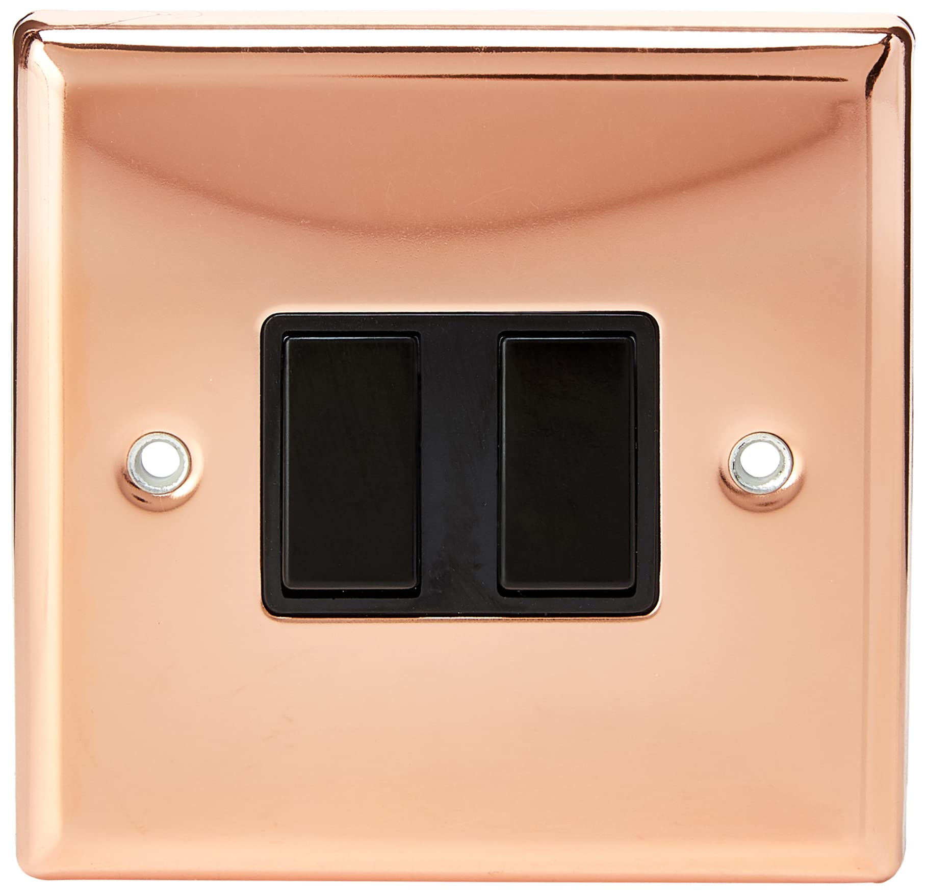 Varilight 2-Gang 10A 1- or 2-Way Rocker Switch Polished Copper