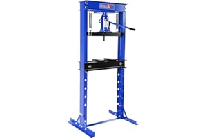 MAKASEIYA 20 Ton Hydraulic Shop Floor Press,H-Frame Garage Floor Adjustable Shop Press with Plates Adjustable Working Table Height for Gears and Bearings