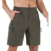 Suwangi Mens Hiking Cargo Shorts Quick-Dry Outdoor Athletic Short Travel Fishing Golf Tactical Short for Men with Multipocket