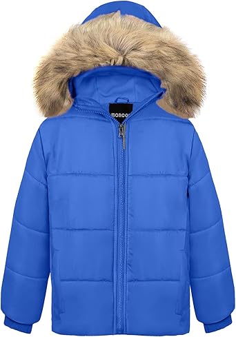 girls blue puffer coat