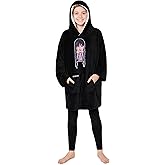 Wednesday Blanket Hoodie Girls, Teens Oversized Fleece Sherpa Hooded Poncho, One Size Wearable Hoodies Gifts for Girls