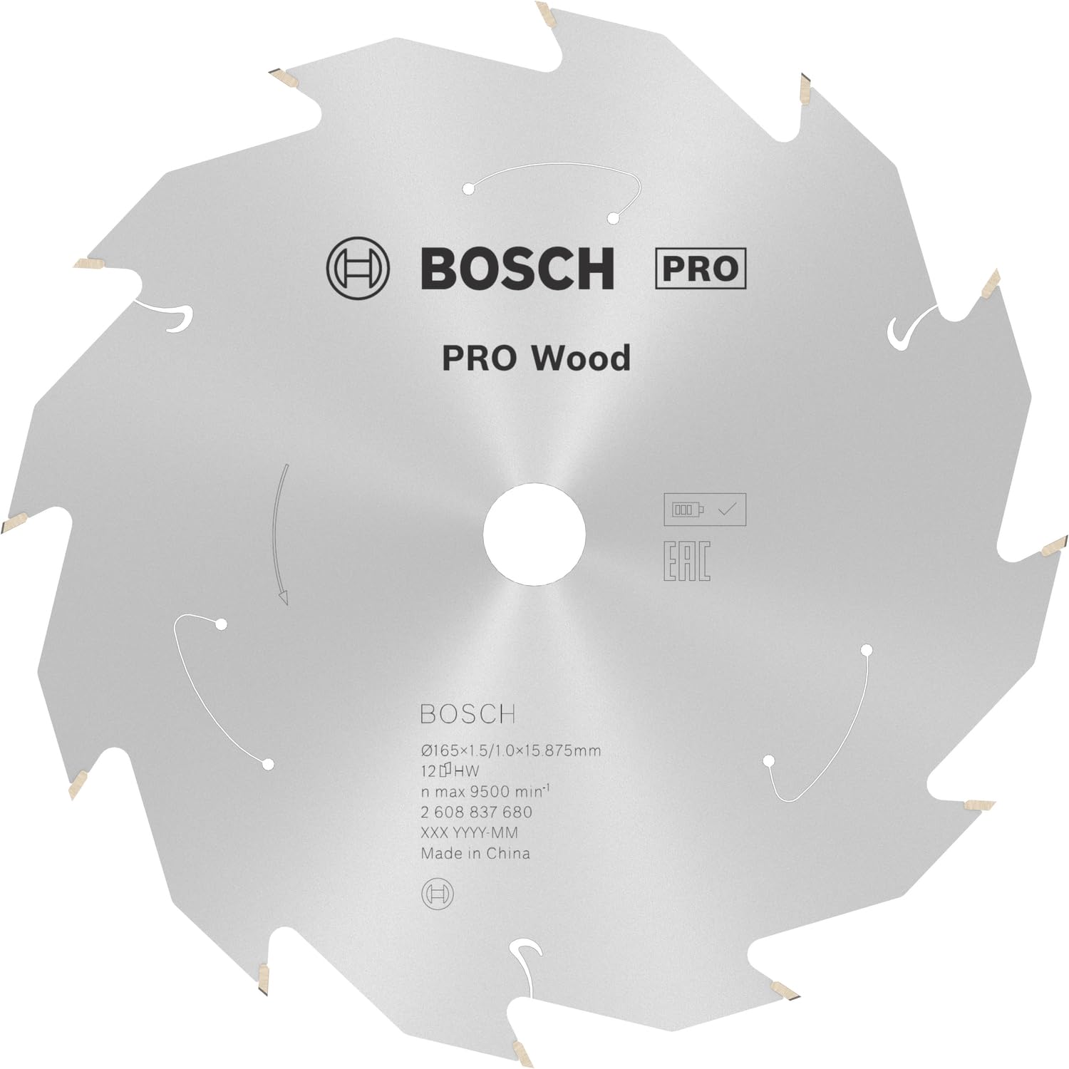 Bosch 1x PRO Wood Circular Saw Blade for Cordless Hand-Held Circular Saws (for Softwood, Hardwood, Ø mm, Professional Accessory Hand-Held Circular Saw)
