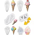 DD-life 6 Pcs Summer Ice Cream Cone Molds Popsicle Silicone Fondant Molds Chocolate Candy Cake Decorating Set