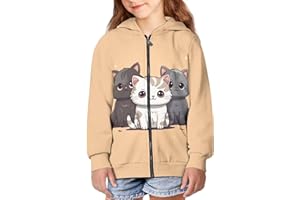 DISNIMO Kids Girls Full Zip Hoodie Sweatshirt Jacket Long Sleeve Casual Coat Top 6-16 Years