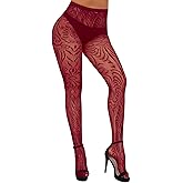 ShawGobow Lace Tights With Designs,Patterned Fishnet Stockings For Women,Goth Outfits Costume Concert Rave