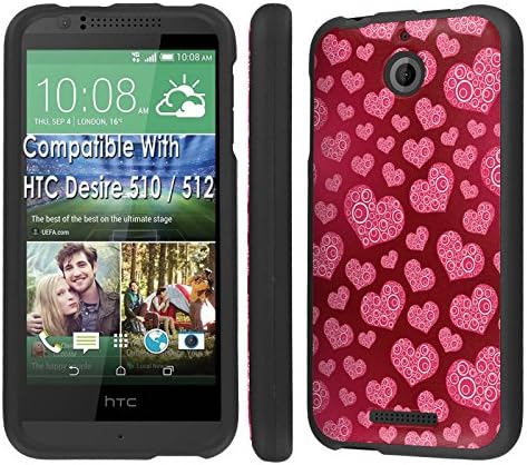 Htc Desire 510 / 512 Case, [NakedShield] [Black] Total Armor Protection Case - [Special Hearts] for Htc Desire 510 / 512