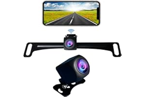 CASODA WiFi Backup Camera, Strong 5G WiFi HD1080P Clear Picture, Wide Angle Rearview Reversing Back up Camera,License Plate Waterproof Reverse Rear View Camera for Car Pickup SUV Sedan Vehicle iPhone etc